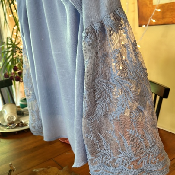Periwinkle Blue Lace Blouse - Picture 2 of 4